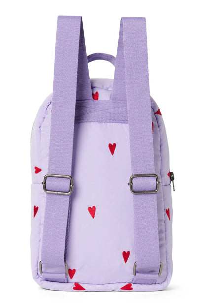 Light Blue Hearts Puffy Mini Backpack