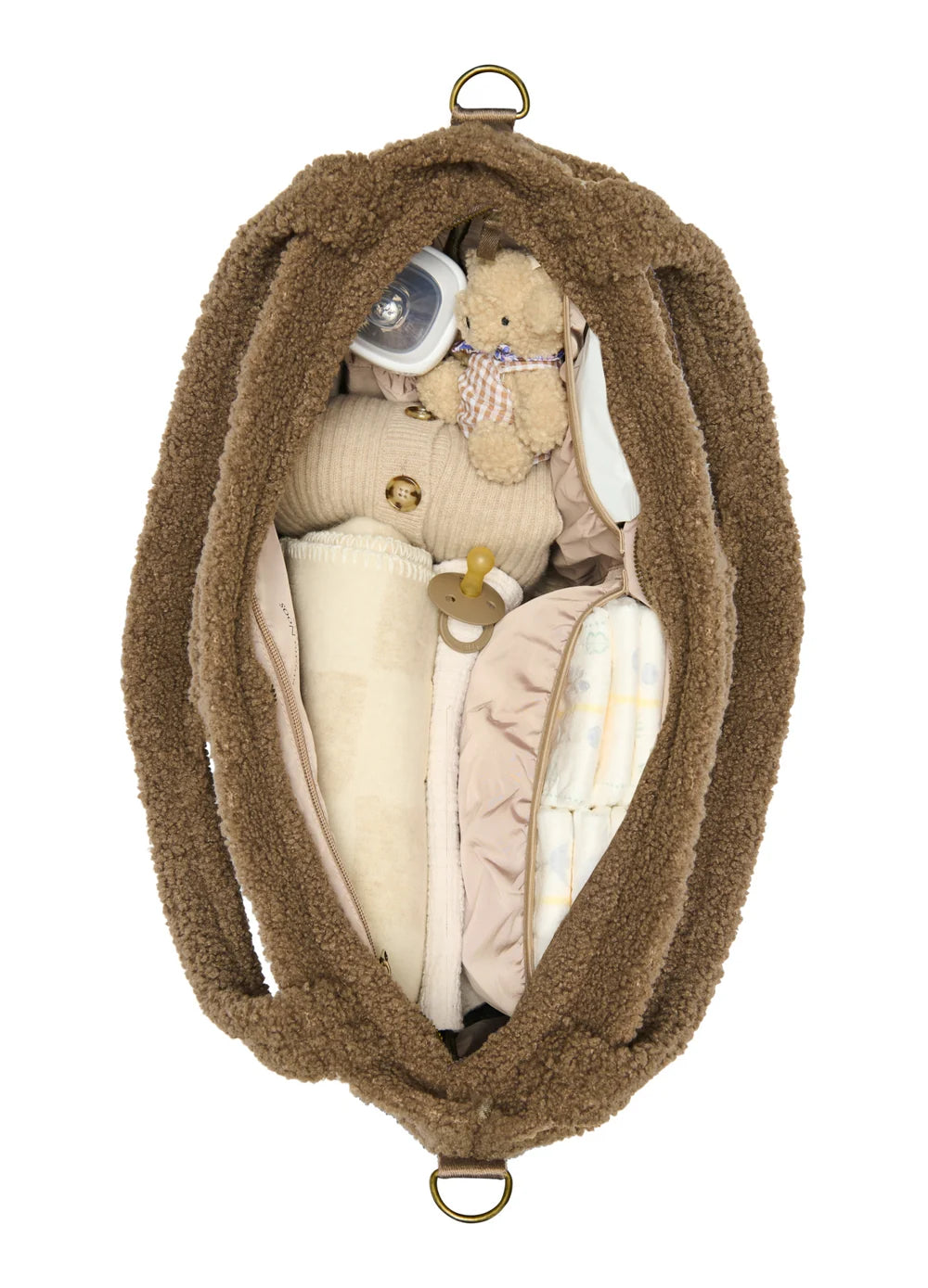 Brown Hearts Teddy Diaper Bag