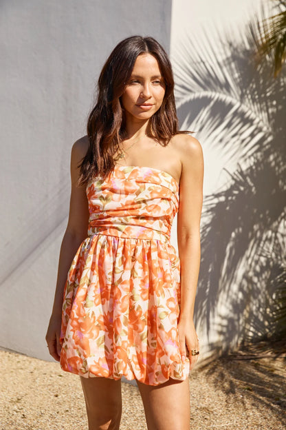 Florence Escape Ballonrock-Minikleid Orange