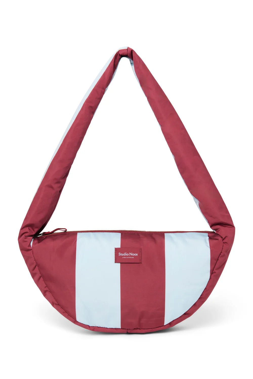 Bordeaux/Light Blue Bold Stripe Mini Cross Body Bag