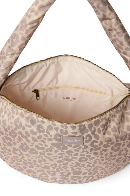 Beige Leopard Puffy Cross Body Bag