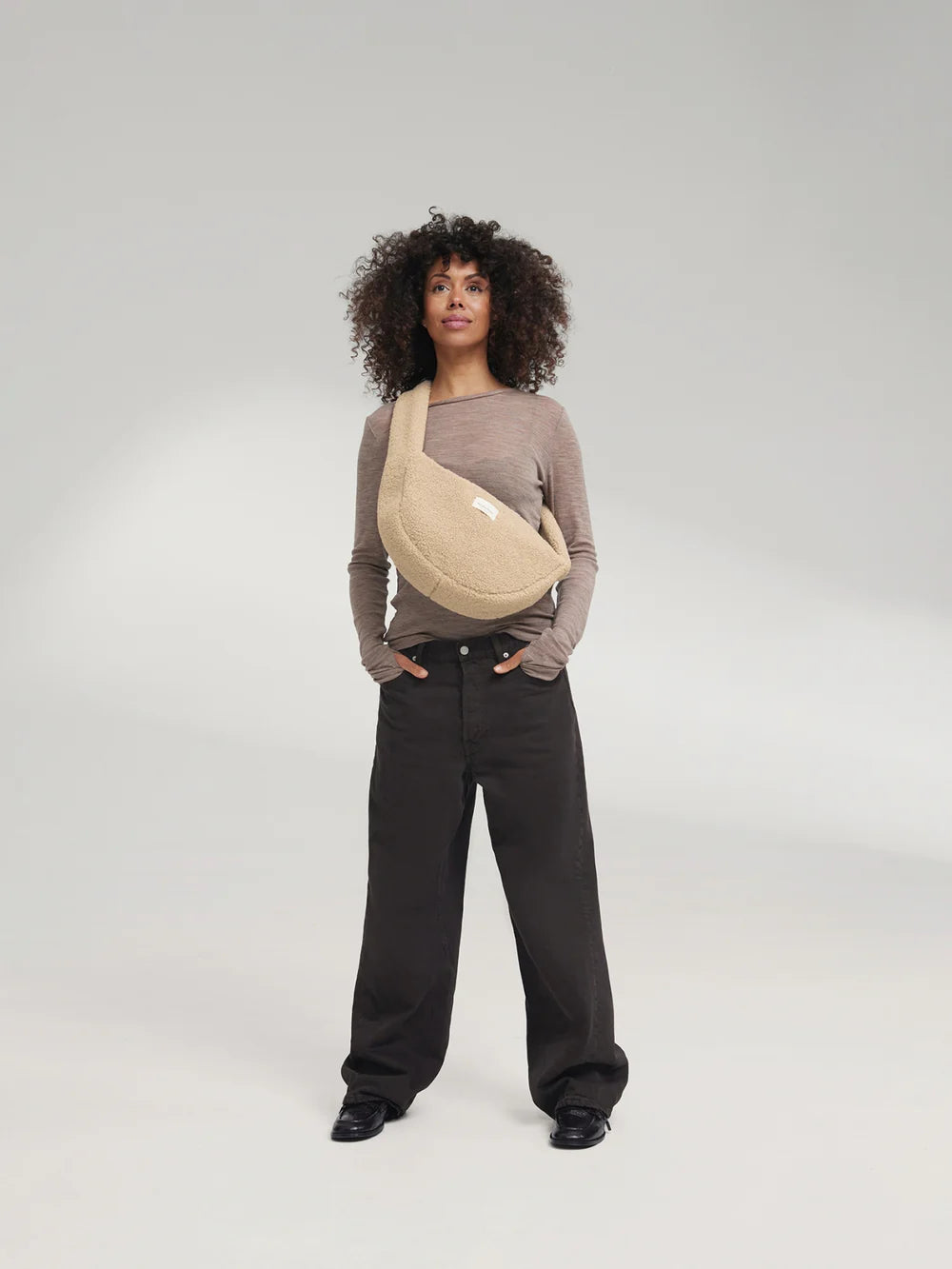 Brown Teddy Mini Cross Body Bag