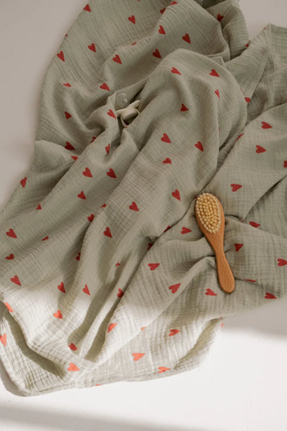 Purple Hearts Swaddle Print Medium
