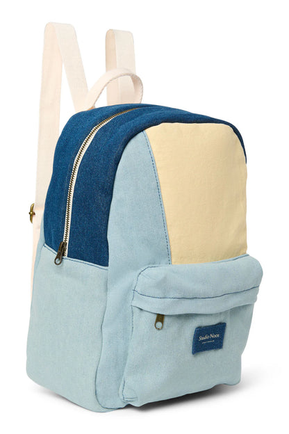 Denim Patchwork Midi Backpack