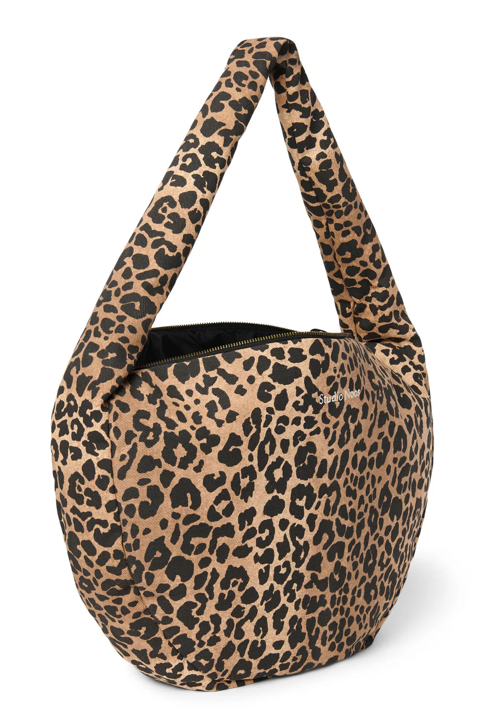 Brown Leopard Cotton Cross Body Bag