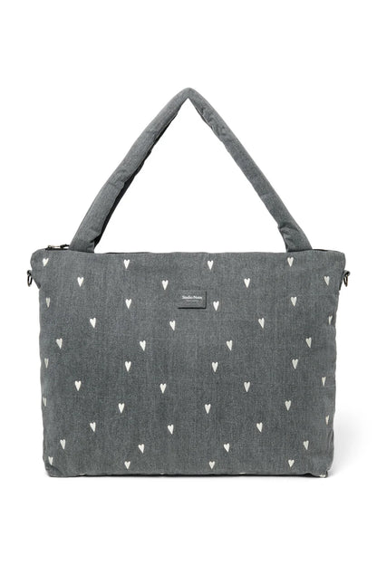 Grey Denim Diaper Bag