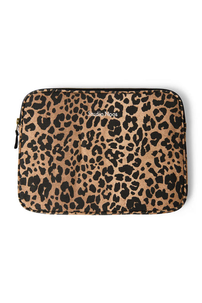 Brown Leopard Cotton Laptop Sleeve 13 Inch