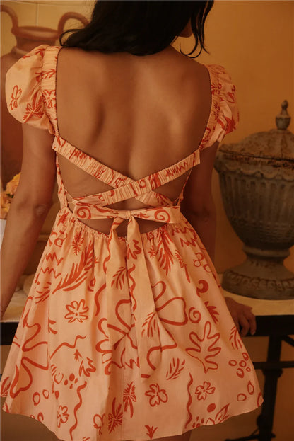Sunset Scenes Minikleid Orange