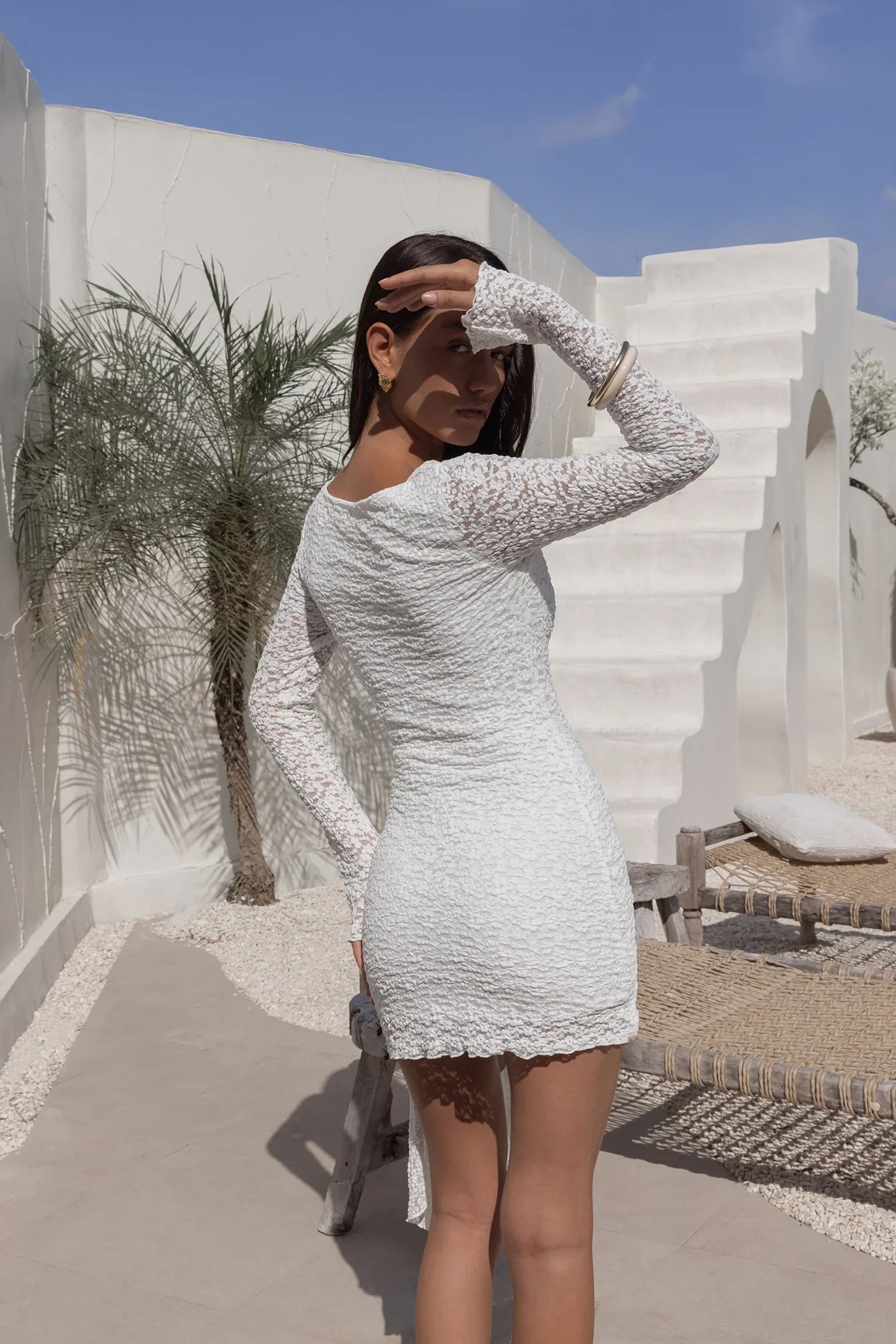 Lover Girls Langarm Minikleid Weiß