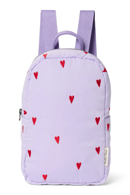 Purple Hearts Puffy Mini Backpack
