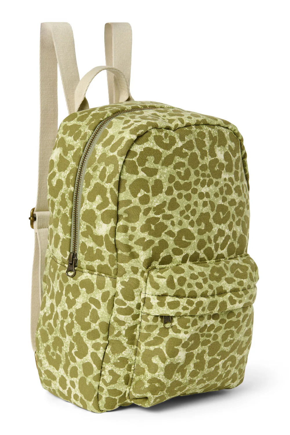 Brown Leopard Cotton Midi Backpack