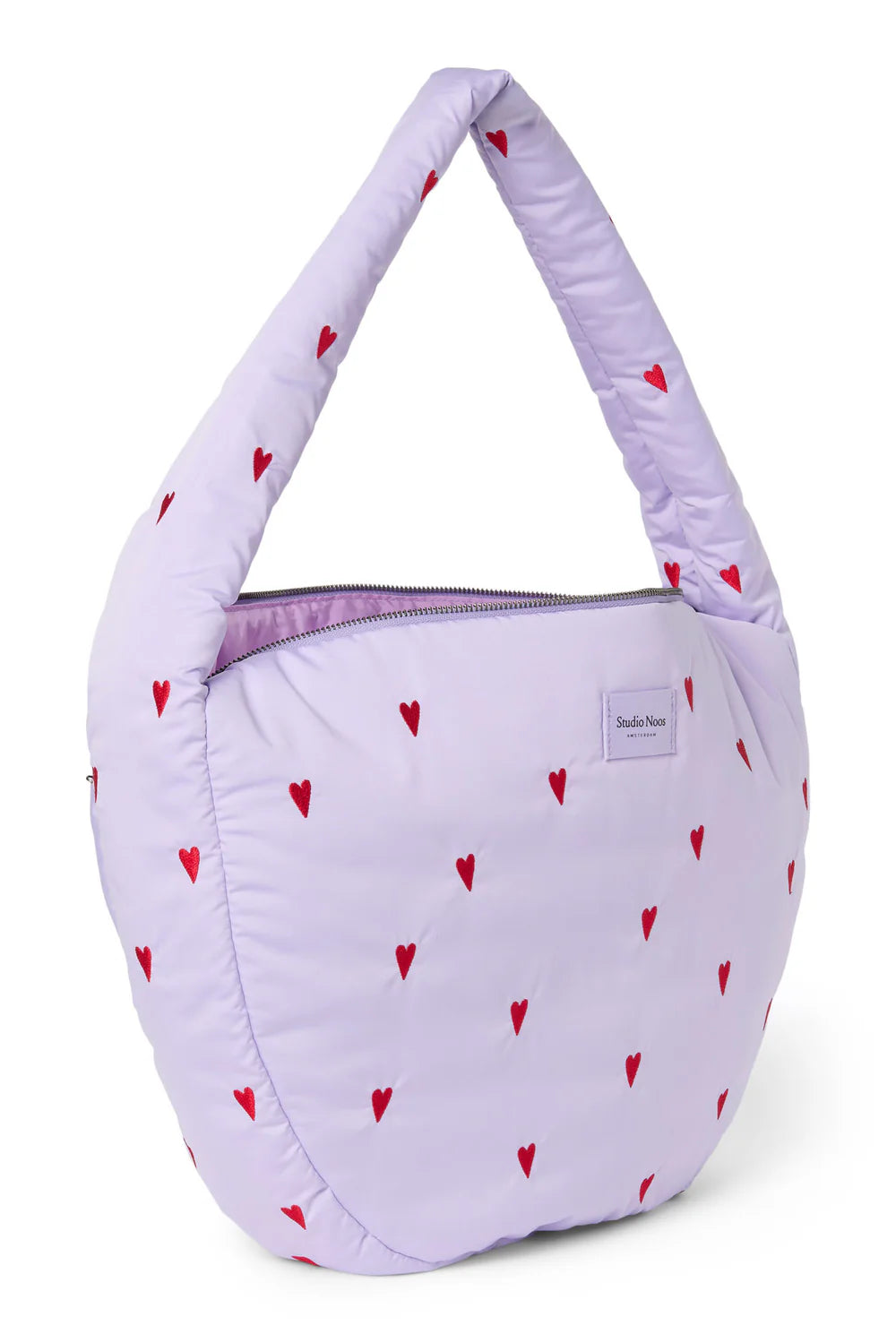 Light Blue Hearts Puffy Cross Body Bag