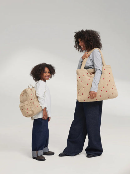 Ecru Hearts Teddy Midi Backpack