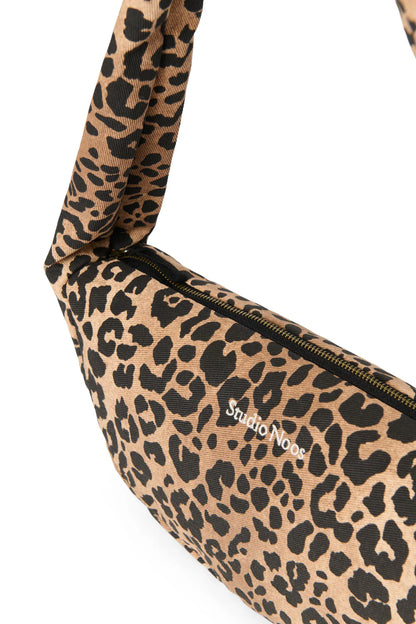 Brown Leopard Cotton Mini Cross Body Bag