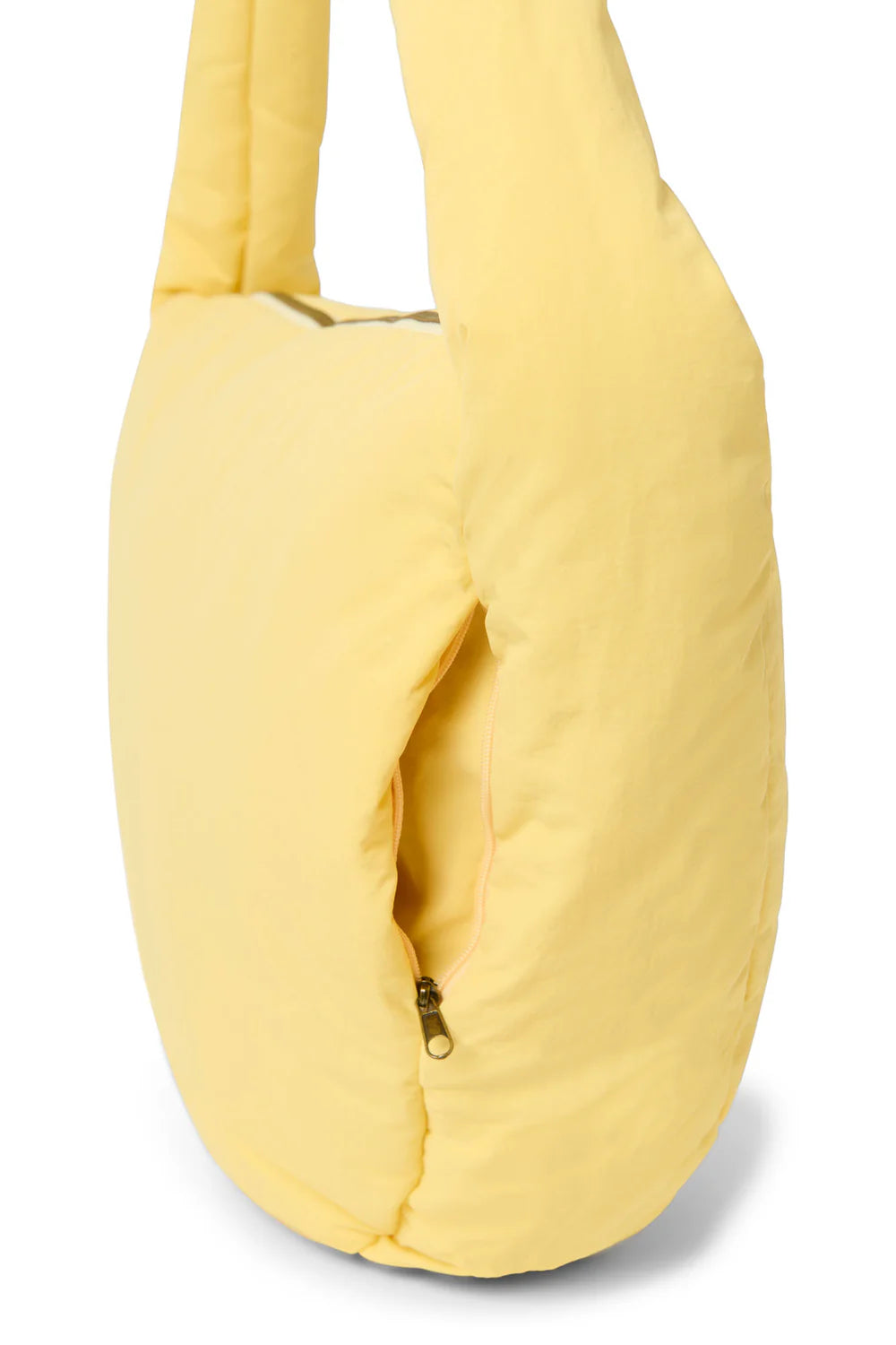 Butter Yellow Textured Puffy Cross Body Bag