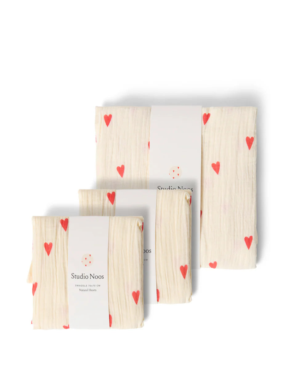 Beige Hearts Swaddle Gift Set