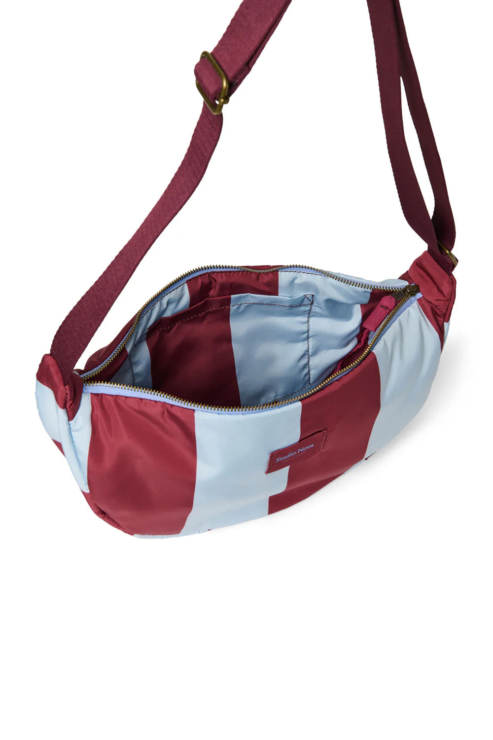 Bordeaux/Light Blue Bold Stripe Adult Fanny Pack