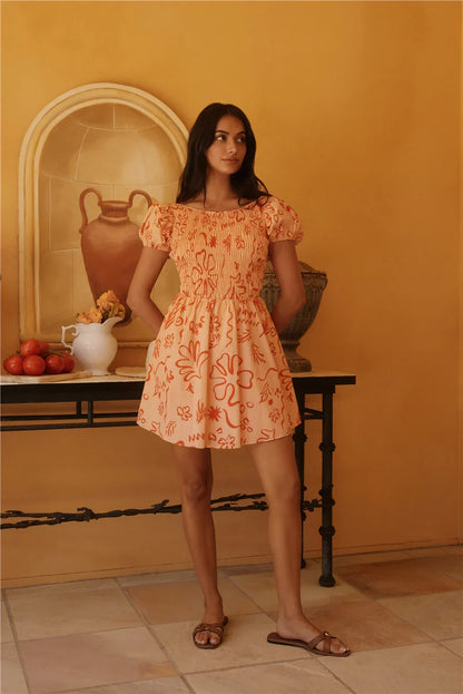 Sunset Scenes Minikleid Orange