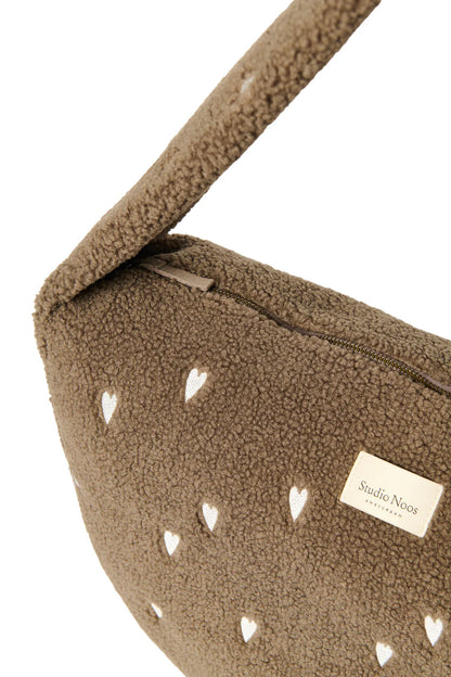 Ecru Hearts Teddy Cross Body Bag