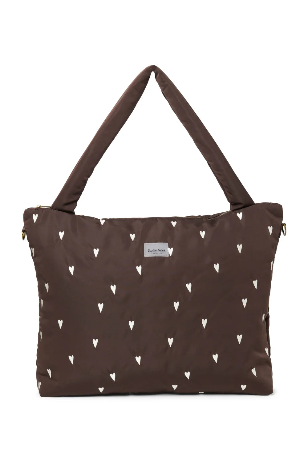 Light Blue Hearts Puffy Diaper Bag