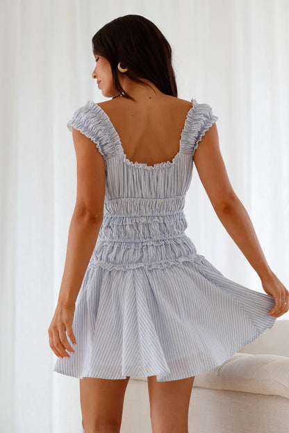 Ocean Breath Mini Dress Blue