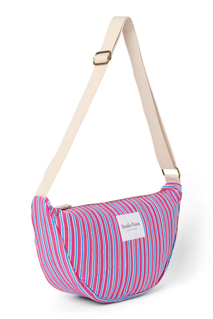 Poplin Striped Adult Fanny Pack | Raspberry