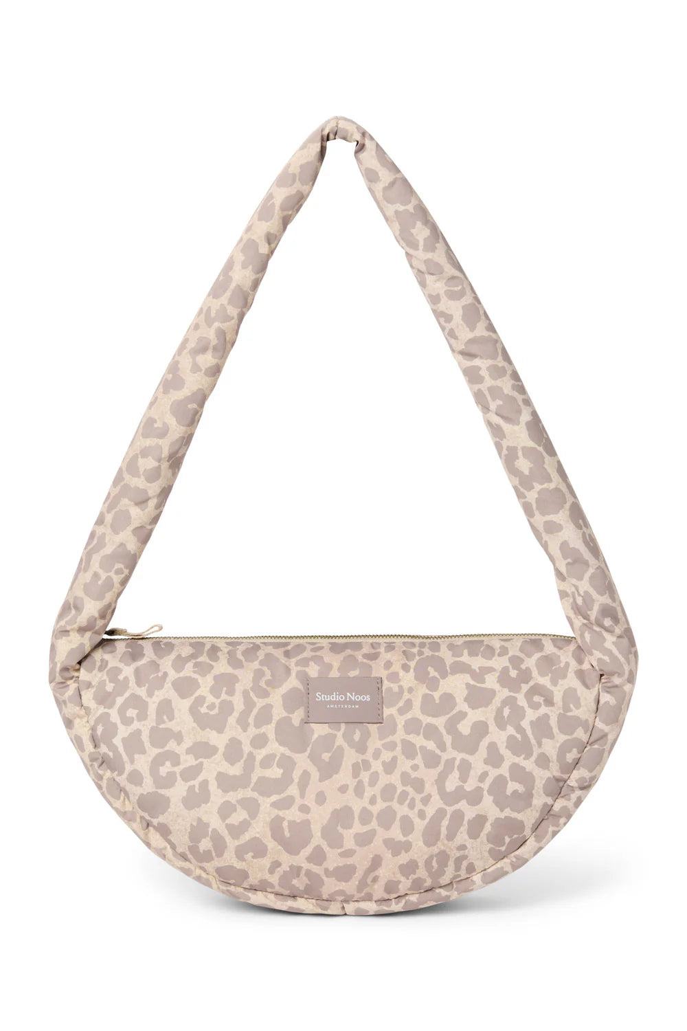 Beige Leopard Puffy Mini Cross Body Bag