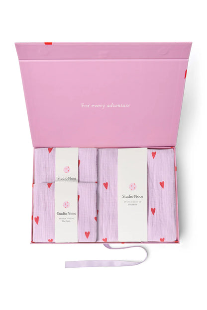 Purple Hearts Swaddle Gift Set