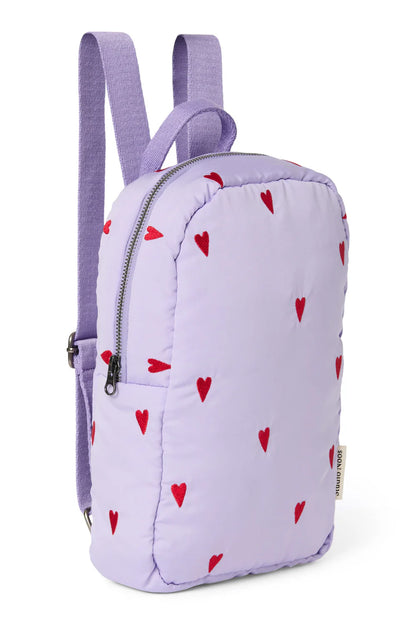 Purple Hearts Puffy Mini Backpack