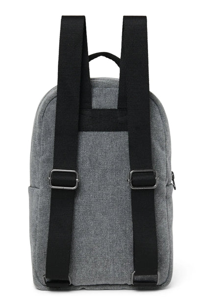 Grey Hearts Denim Mini Backpack