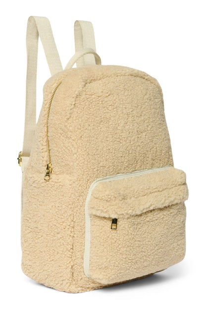 Brown Teddy Midi Backpack Front Pocket