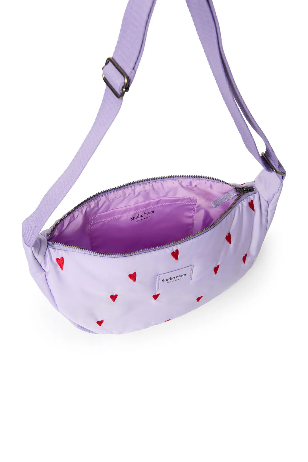 Brown Hearts Puffy Adult Fanny Pack