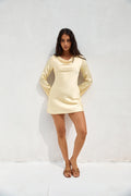 Elegant Evenings Satin Mini Dress Yellow