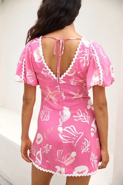 Muschelsuche Minikleid Pink