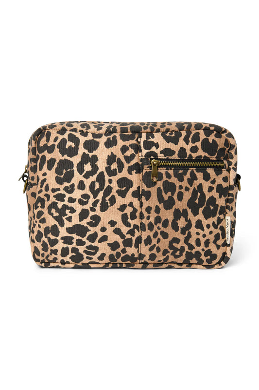 Organizer für Kinderwagen, Baumwolle, brauner Leopardenprint