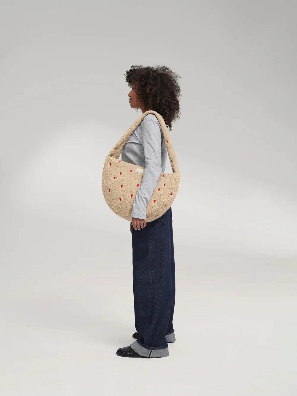 Brown Hearts Teddy Cross Body Bag
