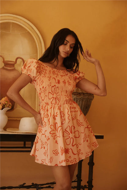 Sunset Scenes Minikleid Orange