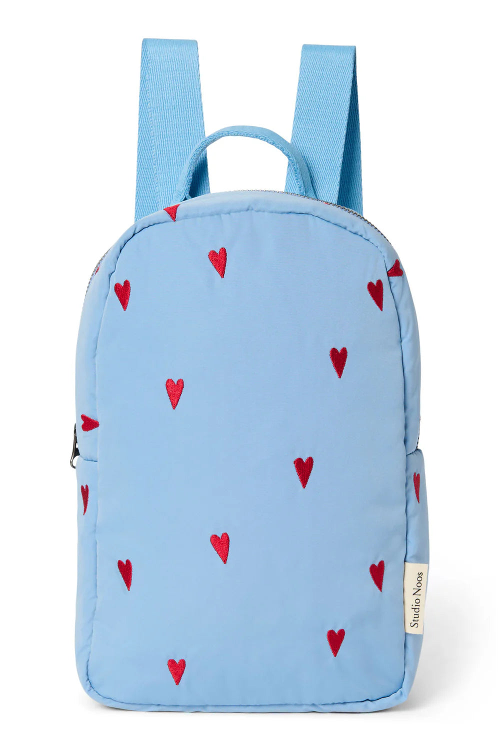 Light Blue Hearts Puffy Mini Backpack