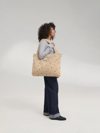 Brown Hearts Teddy Diaper Bag