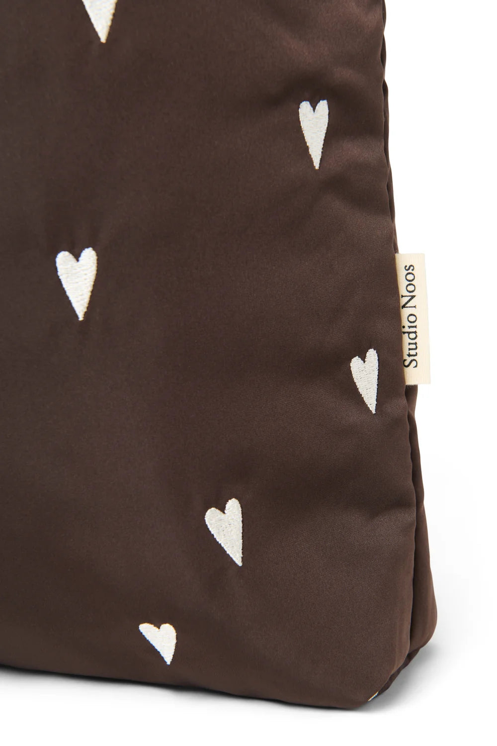 Brown Hearts Puffy Mom Bag