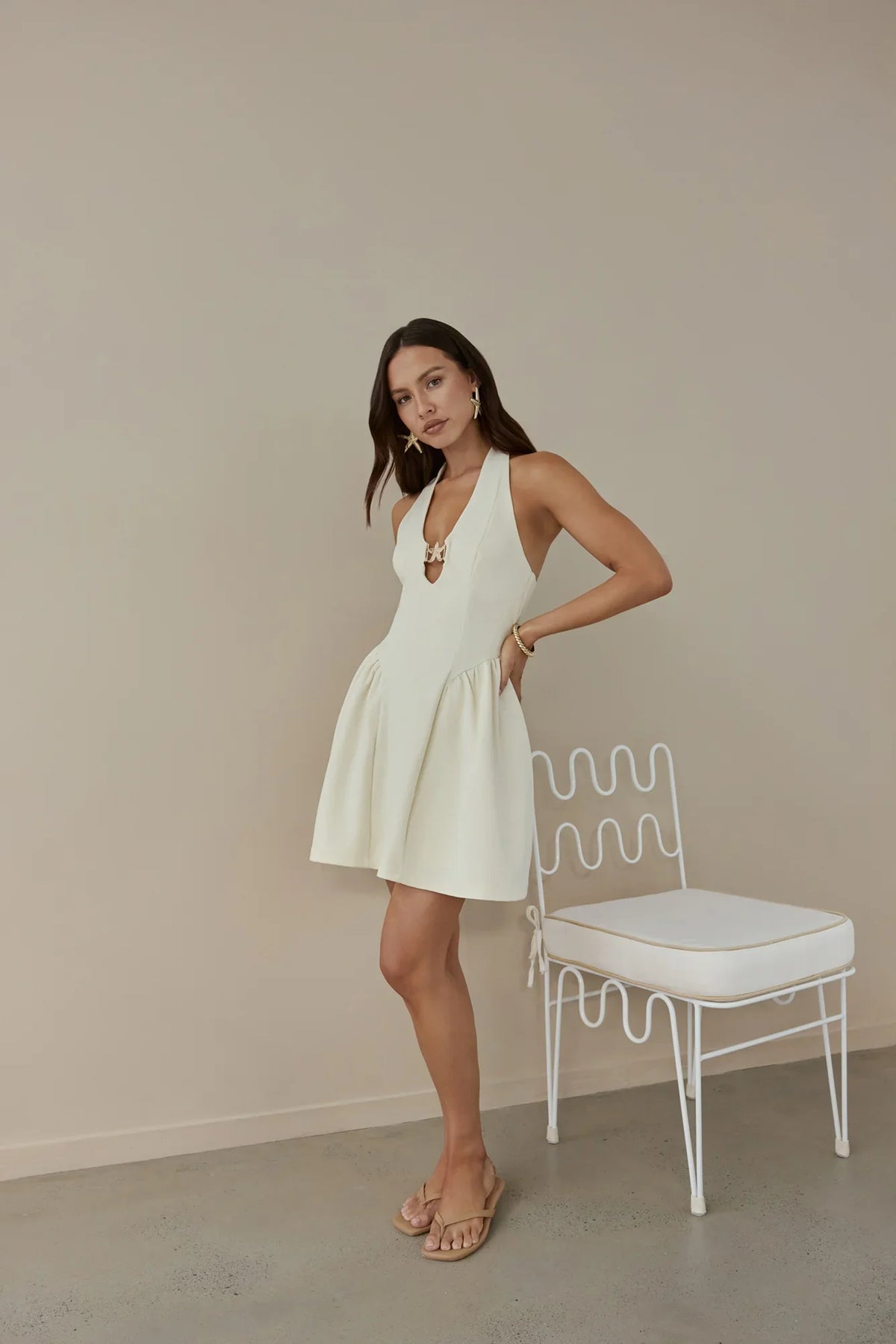 Trägerloses Mini-Kleid „Starry Eyes“ in Gelb