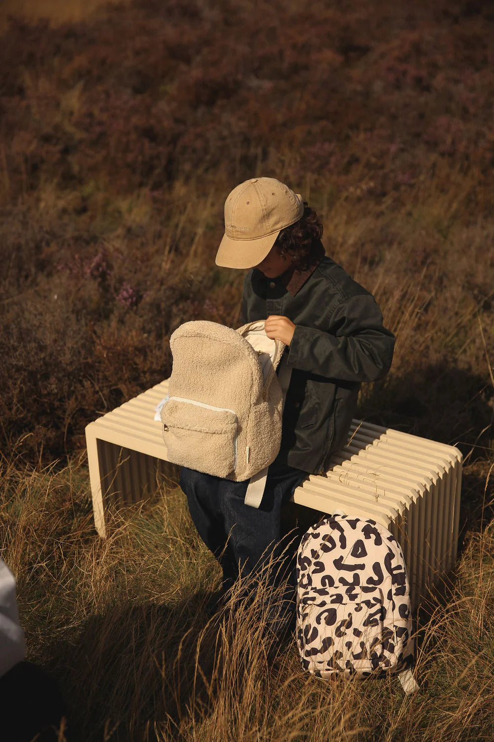 Brown Teddy Midi Backpack Front Pocket