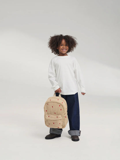 Ecru Hearts Teddy Midi Backpack