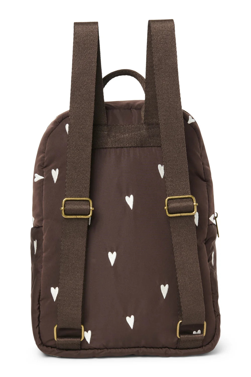 Brown Hearts Puffy Midi Backpack