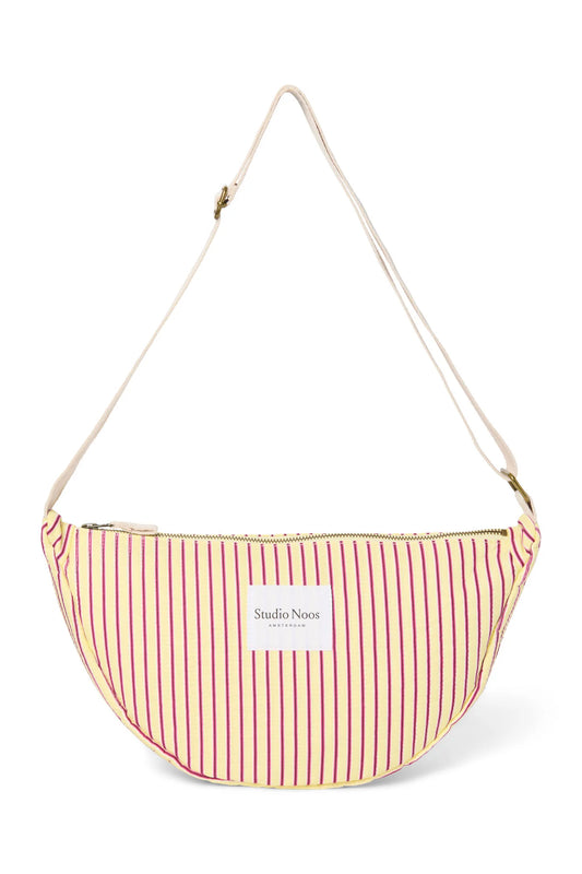 Gestreifte Popeline Gürteltasche für Erwachsene | Buttergelb