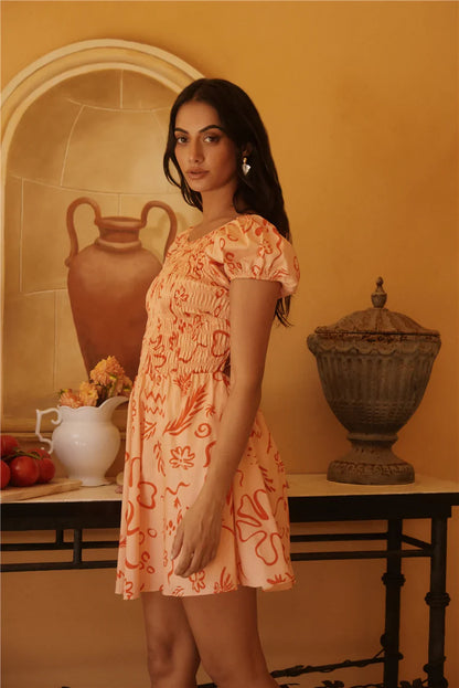Sunset Scenes Minikleid Orange