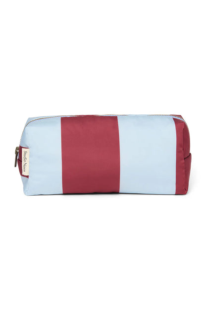 Bordeaux/Light Blue Bold Stripe Pouch