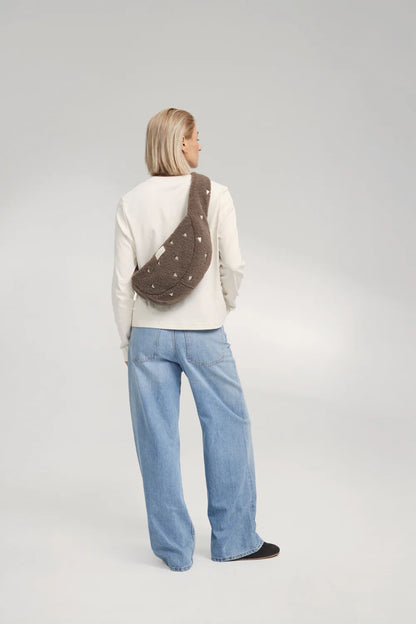 Brown Hearts Teddy Mini Cross Body Bag