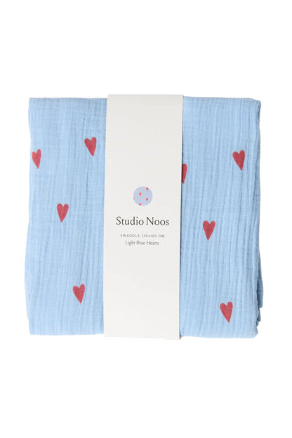 Green Hearts Swaddle Print Large