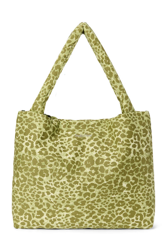 Grüne Leoparden-Baumwoll-Mom-Bag